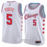 Camiseta Chicago Bulls Bobby Portis Ciudad 2018 Blanco