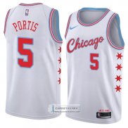 Camiseta Chicago Bulls Bobby Portis Ciudad 2018 Blanco