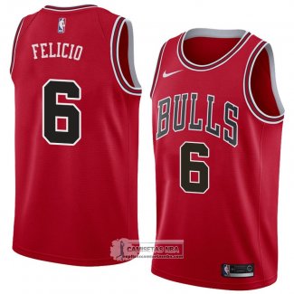 Camiseta Chicago Bulls Cristiano Felicio Icon 2018 Rojo