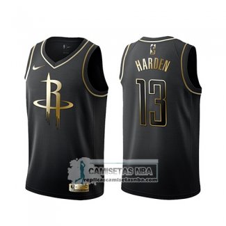 Camiseta Golden Edition Houston Rockets James Harden Negro