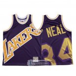 Camiseta Los Angeles Lakers Shaquille O'neal Mitchell & Ness Big Face Violeta