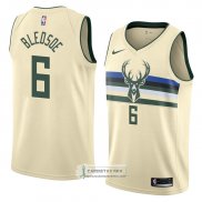 Camiseta Milwaukee Bucks Eric Bledsoe Ciudad 2018 Crema