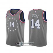 Camiseta Philadelphia 76ers Norvel Pelle Ciudad 2019-20 Gris