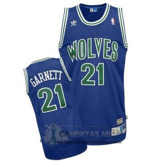 Camiseta Retro Timberwolves Garnett Azul Verde