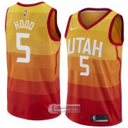 Camiseta Utah Jazz Rodney Hood Ciudad 2018 Amarillo