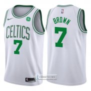 Camiseta Autentico Celtics Brown 2017-18 Blanco