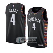 Camiseta Brooklyn Nets Jaylen Hands Ciudad 2019 Negro