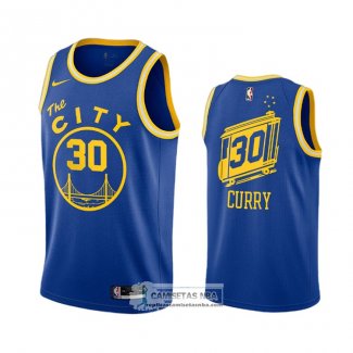 Camiseta Golden State Warriors Stephen Curry Hardwood Classics 2020-21 Azul