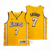 Camiseta Los Angeles Lakers Carmelo Anthony NO 7 Ciudad 2019-20 Amarillo