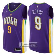 Camiseta Pelicans Rajon Rondo Ciudad 2017-18 Violeta