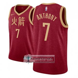 Camiseta Rockets Carmelo Anthony Ciudad 2018-19 Rojo