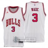 Camiseta Autentico Bulls Wade Blanco