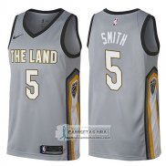 Camiseta Cavaliers J.r. Smith Ciudad 2017-18 Gris