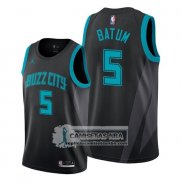Camiseta Charlotte Hornets Nicolas Batum Ciudad Edition Negro