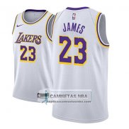 Camiseta Lakers Lebron James Association 2018-19 Blanco