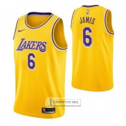 Camiseta Los Angeles Lakers LeBron James Icon 2021-22 Amarillo