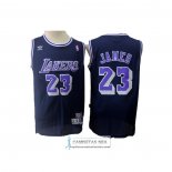 Camiseta Los Angeles Lakers Lebron James Retro Azul