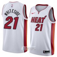 Camiseta Miami Heat Hassan Whiteside Association 2018 Blanco