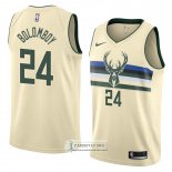 Camiseta Milwaukee Bucks Joel Bolomboy Ciudad 2018 Crema
