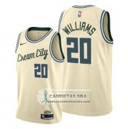 Camiseta Milwaukee Bucks Marvin Williams Ciudad 2019-20 Crema