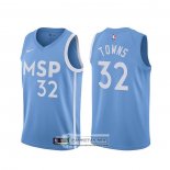 Camiseta Minnesota Timberwolves Karl-Anthony Towns Ciudad 2019-20 Azul