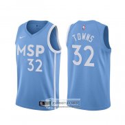 Camiseta Minnesota Timberwolves Karl-Anthony Towns Ciudad 2019-20 Azul
