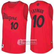 Camiseta Navidad Blazers Jake Layman 2016 Rojo