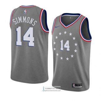 Camiseta Philadelphia 76ers Jonathon Simmons Ciudad 2018-19 Gris