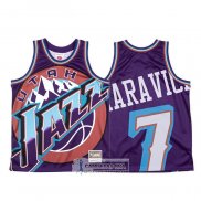 Camiseta Utah Jazz Pete Maravich Mitchell & Ness Big Face Violeta