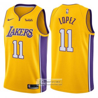 Camiseta Autentico Lakers Lopez 2017-18 Amarillo