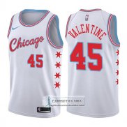 Camiseta Bulls Denzel Valentine Ciudad 2017-18 Blanco