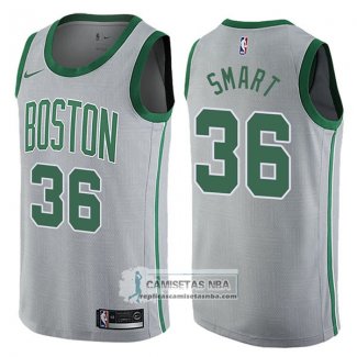 Camiseta Celtics Marcus Smart Ciudad 2017-18 Gris