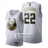 Camiseta Golden Edition Milwaukee Bucks Khris Middleton 2019-20 Blanco