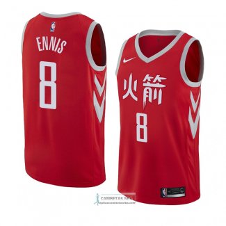 Camiseta Houston Rockets James Ennis Ciudad 2018 Rojo