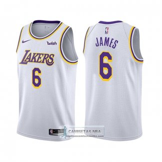 Camiseta Los Angeles Lakers LeBron James Association 2021-22 Blanco