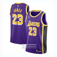 Camiseta Los Angeles Lakers LeBron James Statement 2020-21 Violeta