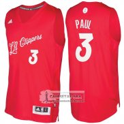 Camiseta Navidad Clippers Chris Paul 2016 Rojo
