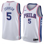 Camiseta Philadelphia 76ers Amir Johnson Association 2018 Blanco