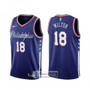 Camiseta Philadelphia 76ers Shake Milton Ciudad 2019-20 Azul