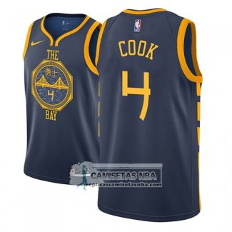 Camiseta Warriors Quinn Cook Ciudad 2018-19 Azul