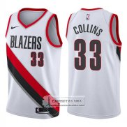 Camiseta Blazers Zach Collins Swingman Association 2017-18 Blanc
