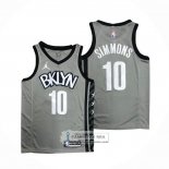 Camiseta Brooklyn Nets Ben Simmons NO 10 Statement 2020 Gris