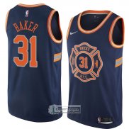 Camiseta New York Knicks Ron Baker Ciudad 2018 Azul