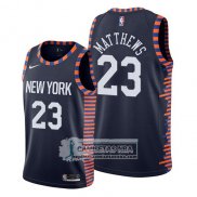 Camiseta New York Knicks Wesley Matthews Ciudad 2019 Azul