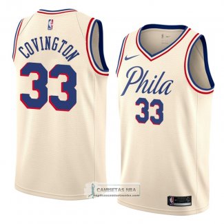 Camiseta Philadelphia 76ers Robert Covington Ciudad 2018 Crema
