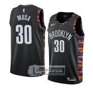 Camiseta Brooklyn Nets Dzanan Musa Ciudad 2019 Negro