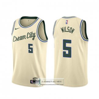 Camiseta Milwaukee Bucks D.j. Wilson Ciudad 2019-20 Crema