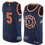 Camiseta New York Knicks Courtney Lee Ciudad 2018 Azul