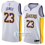 Camiseta Los Angeles Lakers Lebron James Association 2018 Blanco