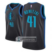 Camiseta Mavericks Dirk Nowitzki Ciudad 2018-19 Azul